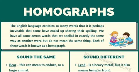 Homograph All You Need To Know About Homographs With Useful Examples