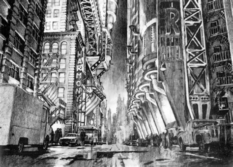 Towering Batman 1989 Gotham City Concept Art By Anton Furst And Nigel