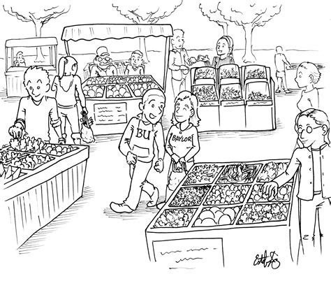 Cartoon Food Market