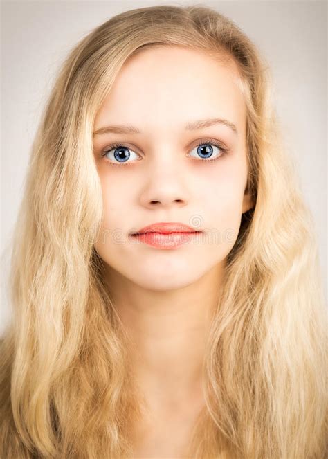 Beautiful Blond Teenage Girl Looking In The Camera Stock Image Image