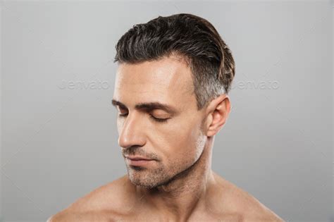 Handsome Concentrated Mature Man Eyes Closed Stock Photo By Vadymvdrobot