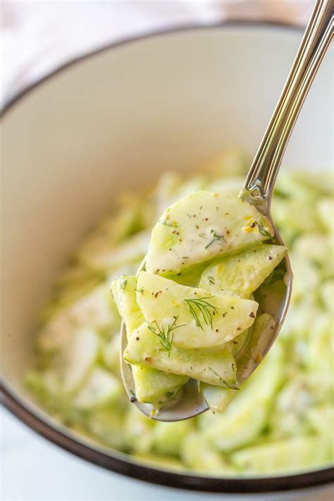 Creamy Cucumber Salad Recipe With Dill Video A Spicy Perspective