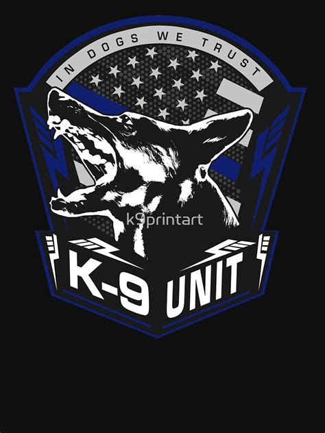 K 9 Unit Police Unit German Shepherd T Shirt By K9printart