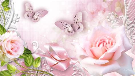 Pink Glittering Butterflies Hd Pink Butterfly Wallpapers Hd