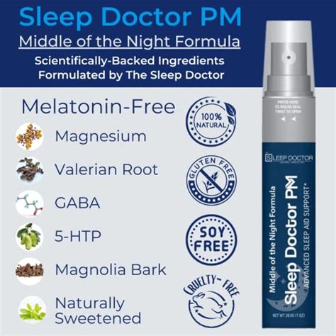 Sleep Doctor Pm Spray — Middle Of The Night Sleep Support Formula — Magnesium Gaba 5 Htp