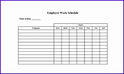Employee Work Schedule Template Pdf Employee Work Schedule Template