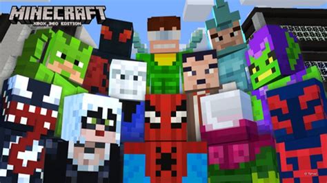 Minecraft Xbox 360ps3 Marvel Spider Man Skin Pack