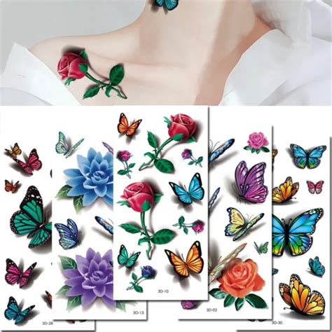 2022 Butterfly Temporary Tattoo 3d Stickers Tattoo Butterflies And