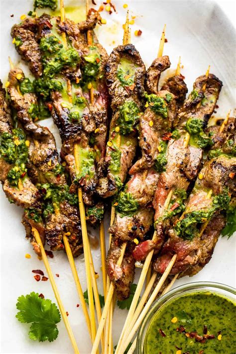 Easy Grilled Beef Kebab Recipe With Chimichurri Diethood