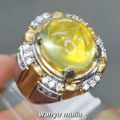 Cincin Batu Akik Kecubung Kuning Kinyang Citrine Asli (Kode 1951