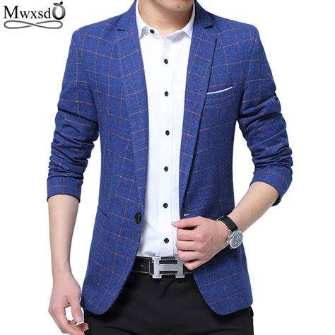 Mwxsd Brand Mens Fashion Blazer Casual Slim Fit Suit Jacket Male Blazers Mens Coat Wedding Dress