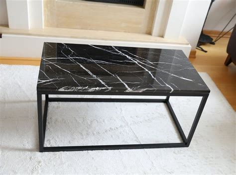 Black Marble Coffee Table Natural Marble Table Top Art Deco Interior