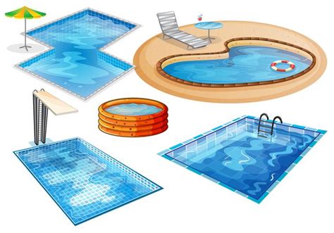 A Set Of Swimming Pool 362829 Vector Art At Vecteezy