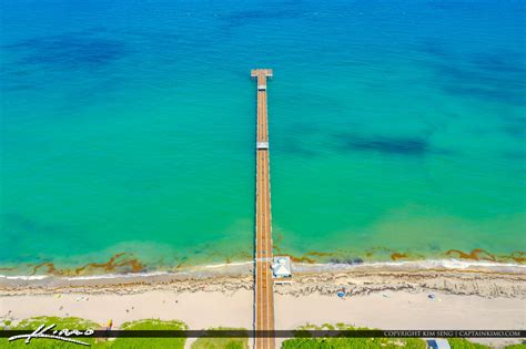 Juno Beach Florida Aerial Blue Water Royal Stock Photo