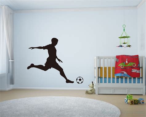 Boy Playing Soccer Silhouette Wall Decals Silhouette Modern Wall Art
