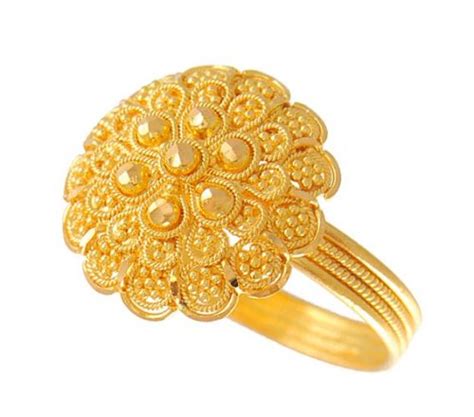 22k Gold Filigree Ring Ajri51055 22k Gold Fancy Ring With Big