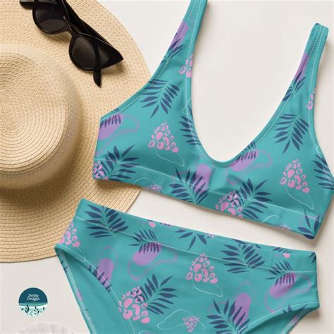 Tropical Cheetah Bikini Eco Friendly Swimsuit High Waisted Etsy In