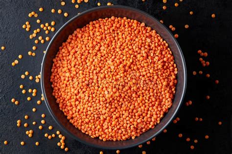 Raw Uncooked Red Lentils Stock Photo Image Of Culinaris 143795914