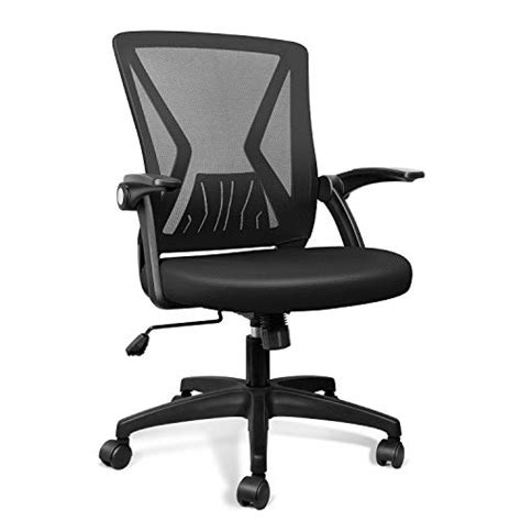 QOROOS Mid Back Mesh Office Chair Ergonomic Swivel Black Mesh Desk
