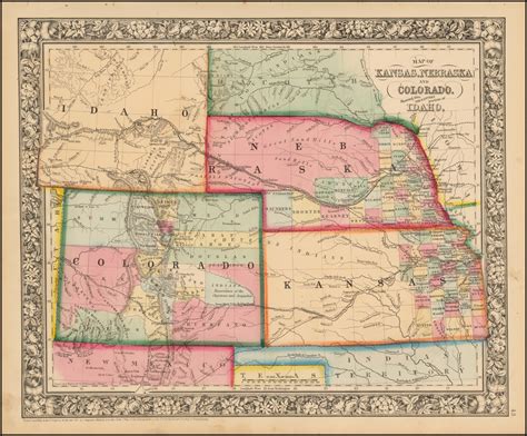 Map Of Kansas Nebraska And Colorado Showing Also The Eastern Portion Of Idaho First