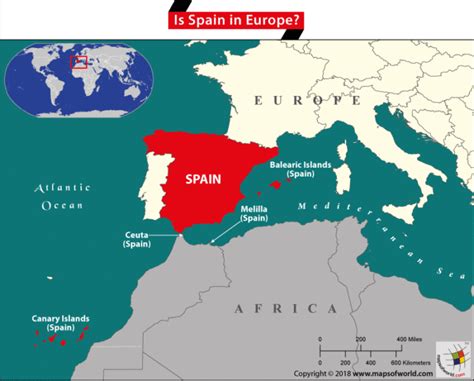 Leuchttürme auf la palma, kanarische inseln. Map highlights location of Spain in Europe with its ...