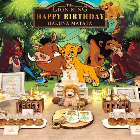 Buy Lion King Backdrop Simba Boys Baby Birthday Party Supplies