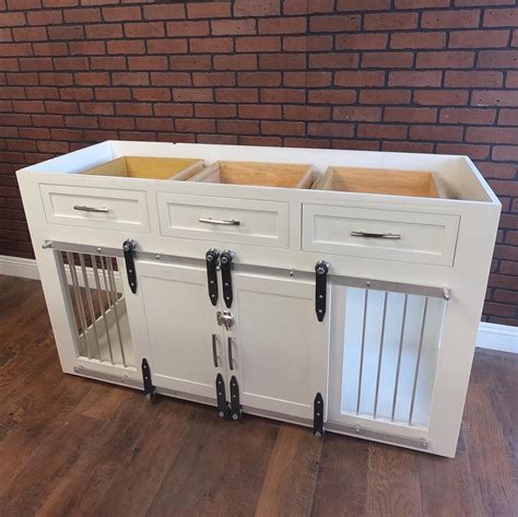 Maybe you would like to learn more about one of these? Rustic Dog Crate with Drawers - Sliding barn doors / crate ...