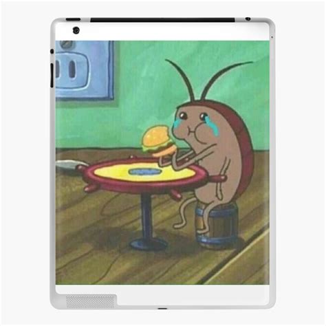 Spongebob Cockroach Crying Eating Krabby Patty Meme Ipad Case And Skin