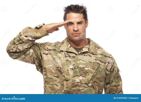 Army Soldier Saluting Stock Photo Image Of National 51659782