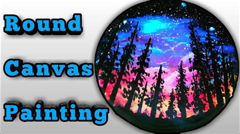 Round Canvas Painting Ideas Of Galaxycircle Painting For Beginners