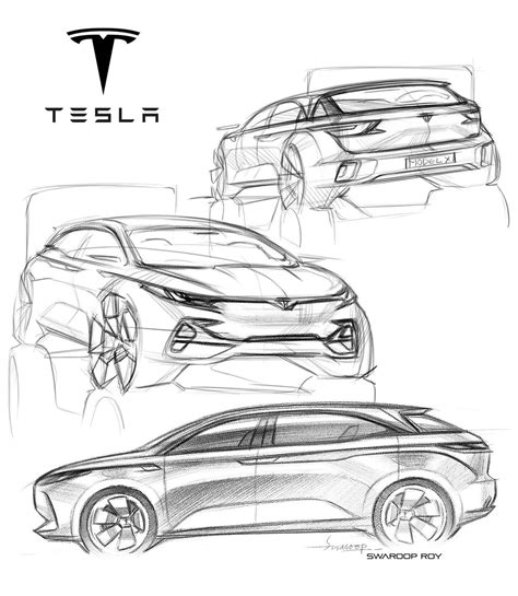 Incredible Drawing Of A Tesla Model X 2022 Homemademed