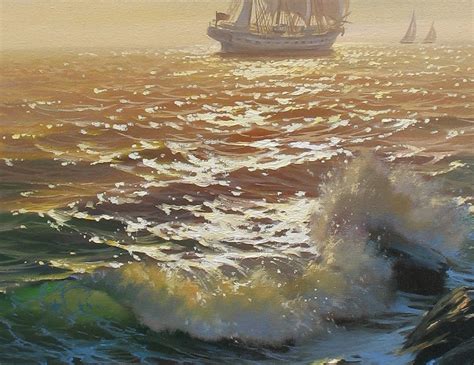 Sailing Ship Painting By Alexander Shenderov Large Sea Etsy