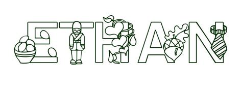 Create unusual characters, explore the beautiful game world. Coloring Page First Name Ethan