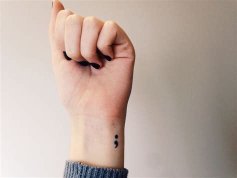 This semicolon tattoo is an artistic representation of hope and survival. Here's The Profound Meaning Behind The Trendy Semicolon Tattoo