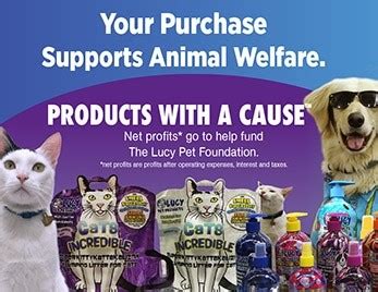 Dog grooming, shampoos & conditioners. Lucy Pet Products- Cat and Dog Products With a Cause