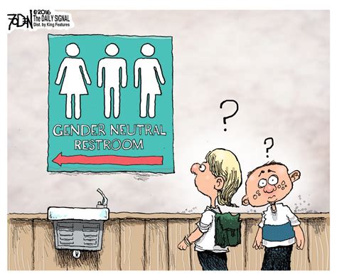 Cartoon Gender Neutral Restrooms
