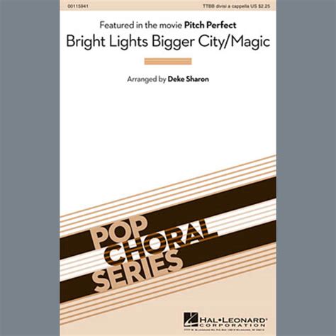 Bright Lights Bigger Citymagic Sheet Music Deke Sharon Ttbb Choir