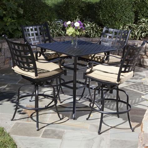 Choose from unique outdoor bar and counter tables from our most popular collections like palm coast, nautical, mod, la casa café, and euro. Bar Height Patio Chairs Tall Patio Furniture | Laurensthoughts
