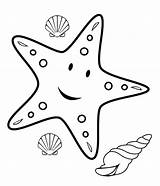 Coloring Fish Starfish Star Printable Sea Craft Related Cartoon sketch template