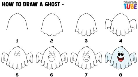 How To Draw A Halloween Ghost For Kids Drawings Easy Drawings