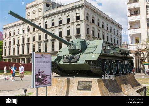Havana Cuba Revolution Museum Tank From Wars In Front Of Museum Stock