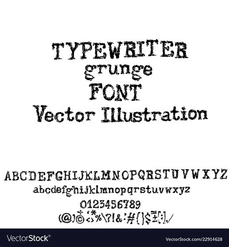 Old Typewriter Font Style Vintage Font Royalty Free Vector
