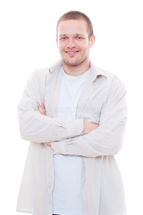 Man Standing With Folded Hands Stock Photo Image 23501990