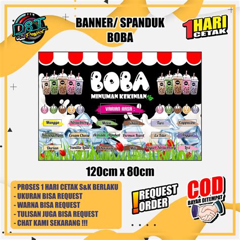 Jual BANNER SPANDUK BOBA 120 X 80 MODEL B Shopee Indonesia