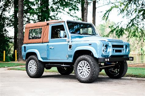 Baby Blue Land Rover Defender 90 Rocks Widebody Kit And Ls3 Motor