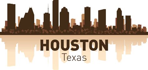 Houston Skyline Silhouette Vector At Collection Of