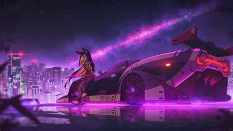 1920x1080 anime girl cyberpunk ride 4k laptop full hd 1080p hd 4k wallpapers images backgrounds