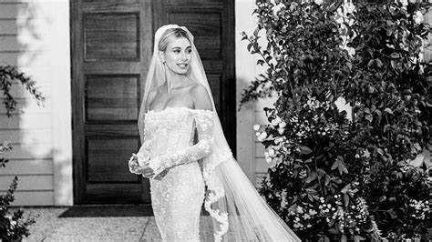 See Hailey Biebers Stunning Wedding Dress Designed By Virgil Abloh