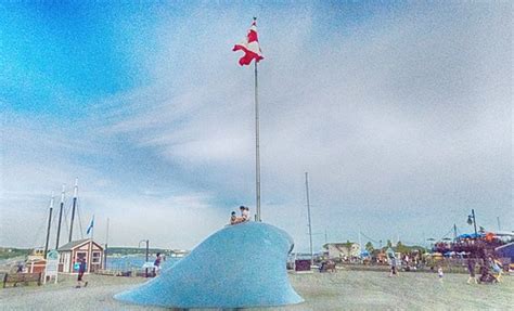 Constructed of durable heavy timber. The Wave at the Halifax Waterfront Boardwalk. | Shot at 12 ...
