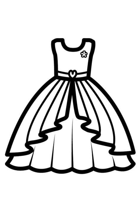 👗👗 Barbie Dress Coloring Pages For Kids Barbie Dress Drawing Book